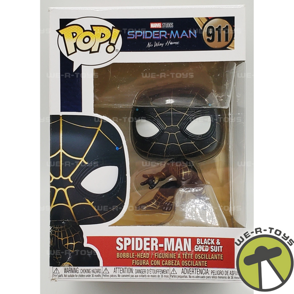 Marvel Spider-Man Black & Gold Suit Funko POP! Bobble-Head No. 911 NEW