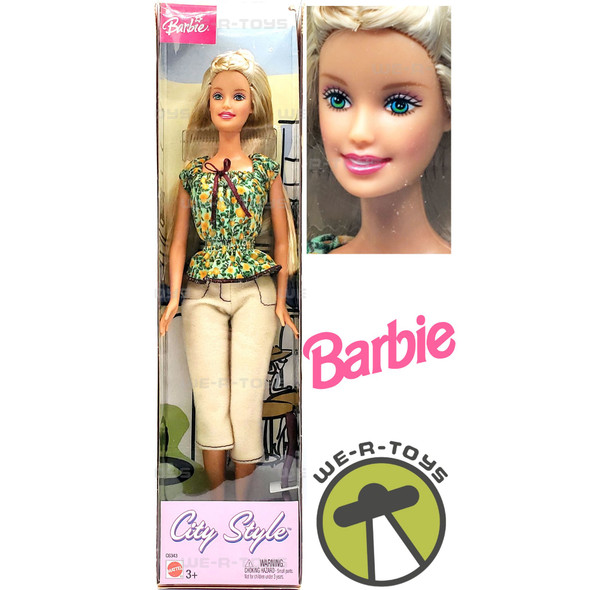 Barbie City Style Green and Yellow Floral Top Khaki Capris 2003 Mattel #C6343 NRFB