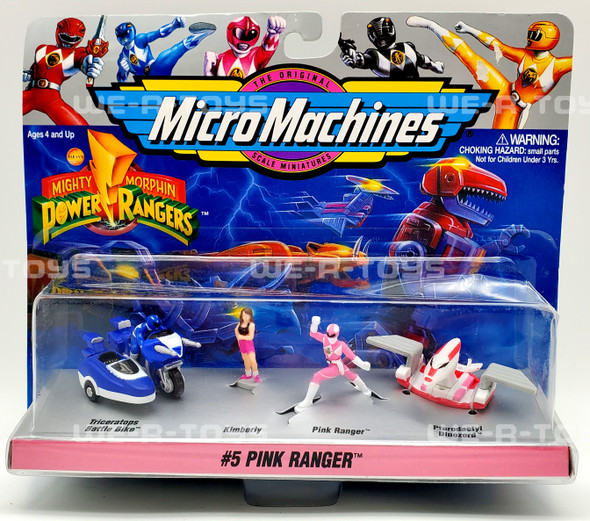 Micro Machines Mighty Morphin Power Rangers Pink Kimberly #5 Set Galoob 1994 NEW