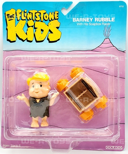 The Flintstone Kids Barney Rubble with his Soapbox Racer Figure 1986 #6702 NRFP