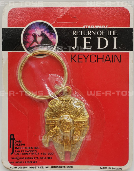  Star Wars Return of the Jedi Gold Tone Die-Cast Keychain 1983 Adam Joseph NRFP 