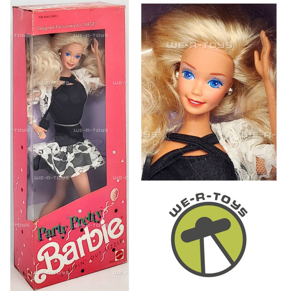 Party Pretty Barbie Doll Black Dress Target Exclusive 1990 Mattel #5955 NRFB