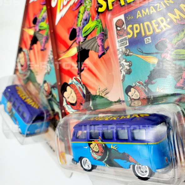 Marvel Johnny Lightning Lot of 2 The Amazing Spiderman '64 Volkswagen Samba Bus NRFP