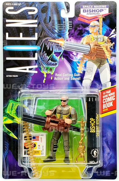 Aliens Space MArine Bishop Android Real Gun Sounds and Action 1992 Kenner NRFB