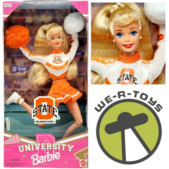 University Barbie Oklahoma State Cheerleader Doll 17752 Mattel 1997