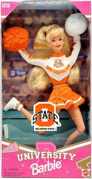 University Barbie Oklahoma State Cheerleader Doll 17752 Mattel 1997