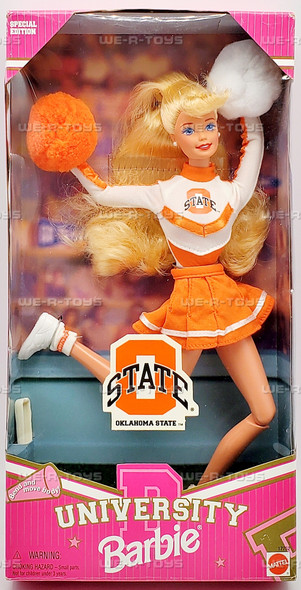 University Barbie Oklahoma State Cheerleader Doll 17752 Mattel 1997