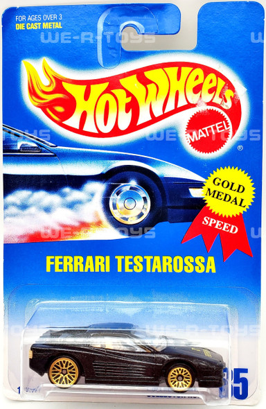 Hot Wheels Black Ferrari Testarossa Gold Medal Speed Collector #35 Mattel NRFP