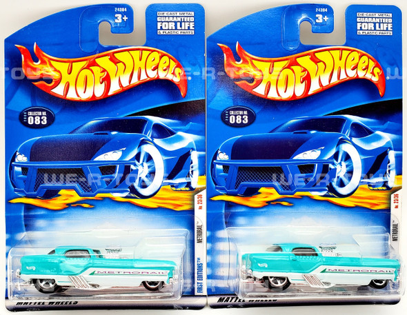 Hot Wheels Metrorail 2000 First Editions Lot of 2 Blue Mattel 2000 NRFP