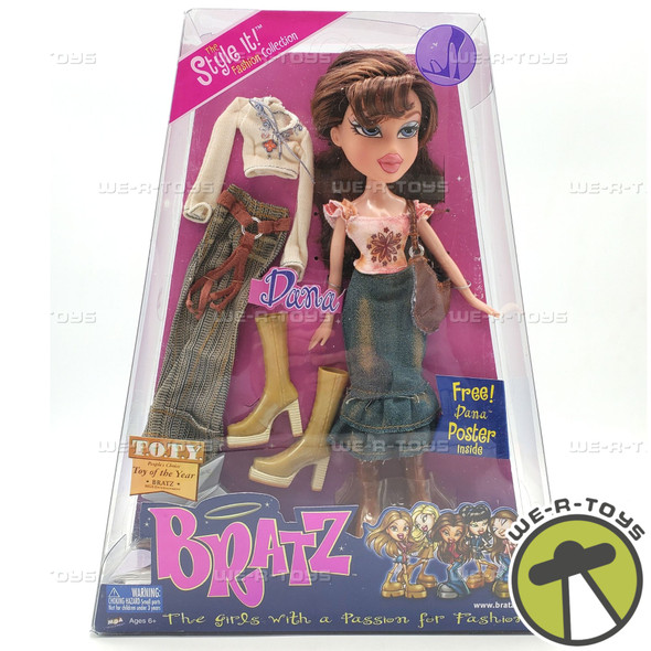 Bratz Dana Style It! Fashion Collection Doll with Poster 2003 MGA #258315 NEW