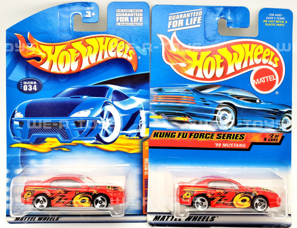 Hot Wheels Kung Fu Force Series '99 Mustang Lot of 2 Vehicles 2000 Mattel NRFP