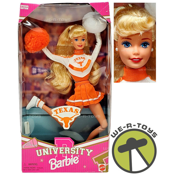 University of Texas Cheerleader Barbie Doll 1996 Mattel 17792