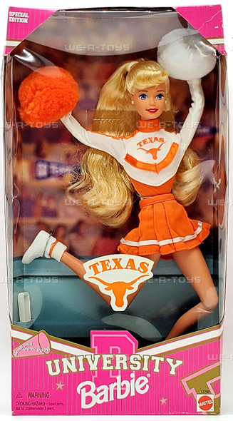 University of Texas Cheerleader Barbie Doll 1996 Mattel 17792