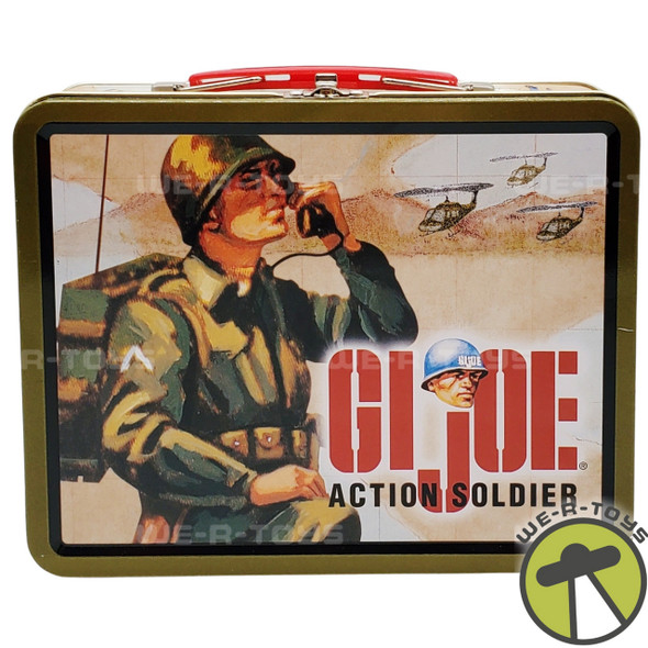 G.I. Joe Action Soldier on the Radio Tin Lunchbox Red Handle 1997 Hasbro USED