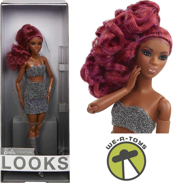 Barbie Signature Barbie Looks Doll African American With Red Hair Mattel #HCB77