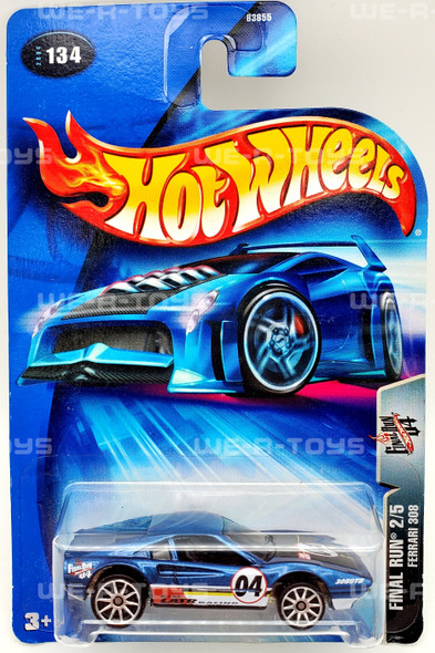 Hot Wheels Ferrari 308 Blue Racing 04 Final Run 2/5 Mattel 2003 NRFP