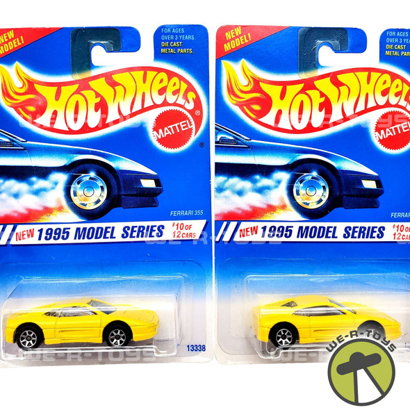 Hot Wheels Lot of 2 Ferrari 355 Yellow New 1995 Model Series Mattel NRFP