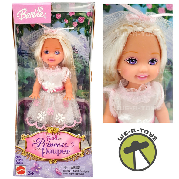 Barbie The Princess and the Pauper Kelly Doll White Dress #C6303 NRFB