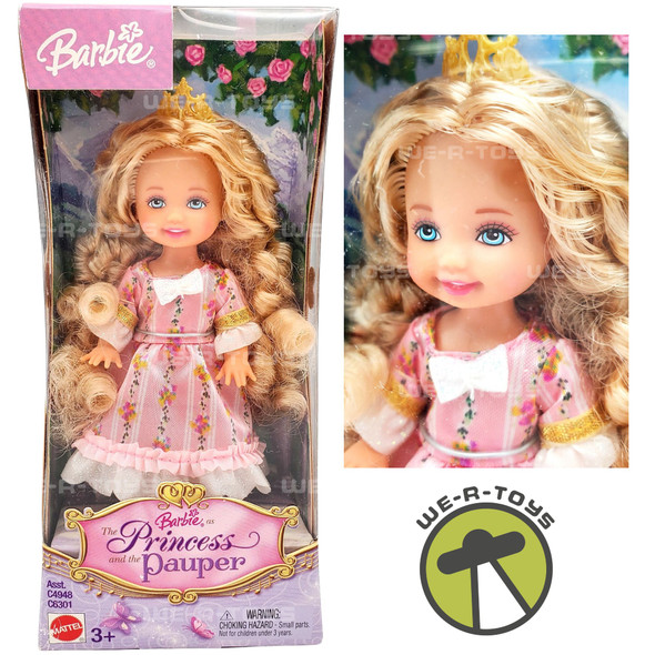 Barbie The Princess and the Pauper Kelly Doll Blond Pink Dress Mattel NRFP