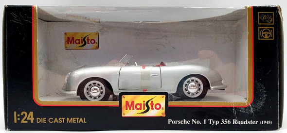 Maisto 1948 Porsche No. 1 Typ 356 Roadster 1948 Silver 1:24 Scale Die-Cast NRFB