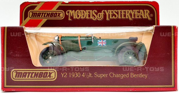 Matchbox Models of Yesteryear 1930 4 1/2 lt. Super Charged Bentley Green Matchbox NRFP
