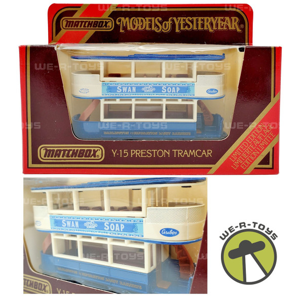 Matchbox Models of Yesteryear Preston Tramcar Blue Swan Soap Matchbox 1986 NRFP 