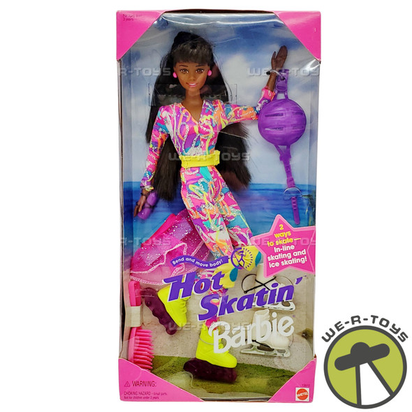 Barbie Hot Skatin' Bend and Move Body African American Skates 1994 Mattel NEW
