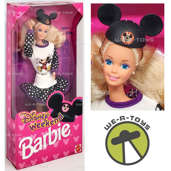 Barbie Disney Weekend Doll with fun Mickey Mouse Ears EuroDisney Mattel NRFB