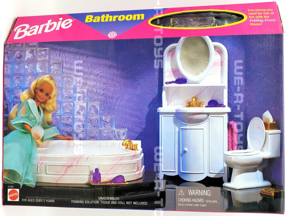 Barbie Bathroom Furniture and Accessories for Folding Pretty House Mattel NRFB