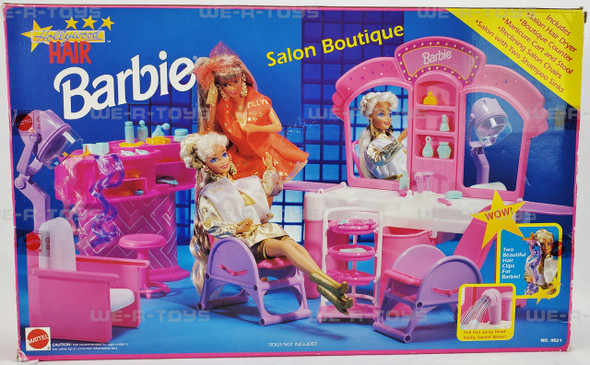  Barbie Hollywood Hair Salon Boutique Playset Squirts Water 1993 Mattel 9521 NRFB 