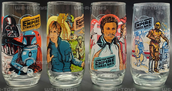  Star Wars The Empire Strikes Back Set of 4 Burger King Glasses 1980 USED 