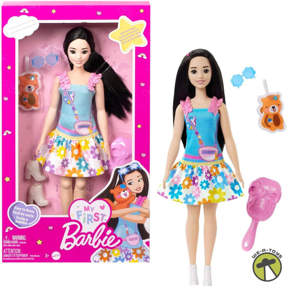 Barbie My First Barbie Preschool Doll Renee with Soft Posable Body & Black Hair