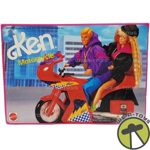  Barbie Ken Tethered RC Remote Control Red Motorcycle 1992 Mattel #8051 NRFB 