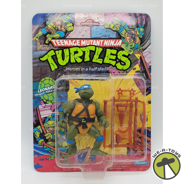 TMNT Leonardo Action Figure Teenage Mutant Ninja Turtles 10 Back Unpunched 1988