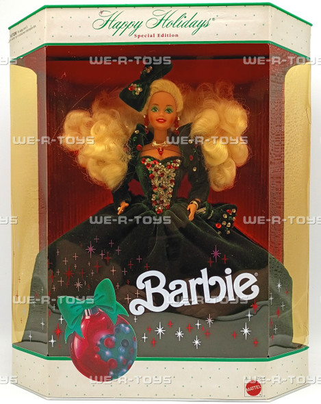 Happy Holidays Special Edition Barbie Doll Blonde In Green Gown 1991 Mattel 1871