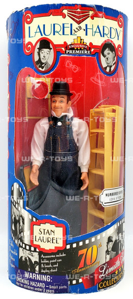 Laurel and Hardy Stan Laurel Action Figure in Overalls 70th Anniversary NRFB