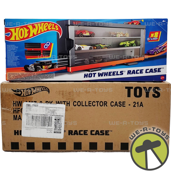 Hot Wheels Race Case with 8 Cars, Stores 12 & Connects to Track 2021 Mattel NRFB