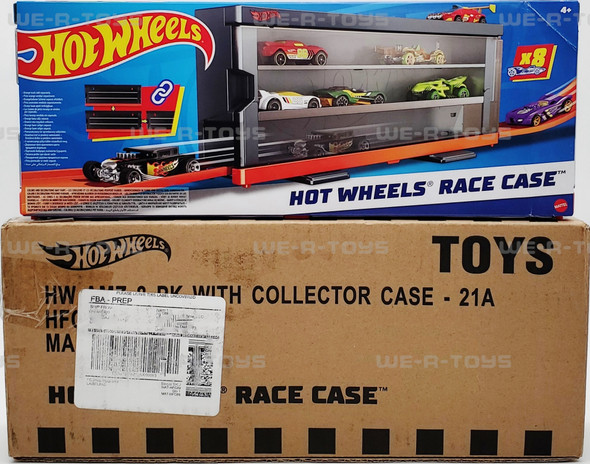 Hot Wheels Race Case with 8 Cars, Stores 12 & Connects to Track 2021 Mattel NRFB