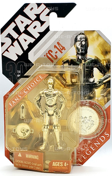 Star Wars Saga Legends TC-14 Action Figure 2007 w/ Coin 85770 NRFP