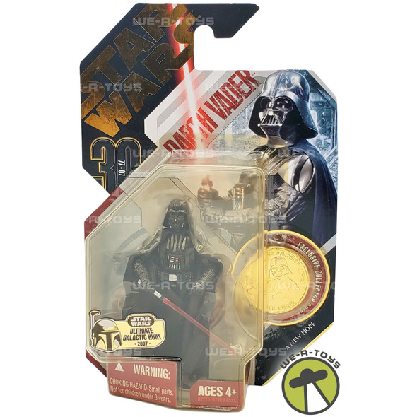 Star Wars 30th Anniversary A New Hope DARTH VADER Action Figure with Plastic Collector Gold Coin