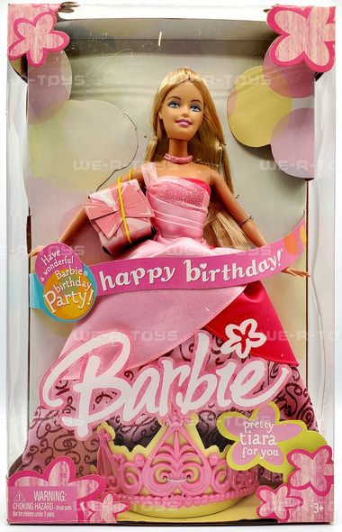 Happy Birthday Barbie With Pretty Tiara For You 2004 Mattel #G8490 NRFB