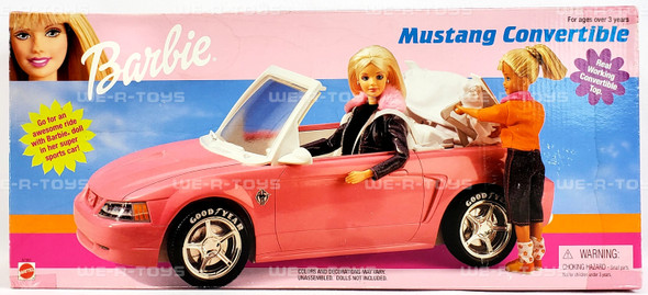 Barbie Mattel 1999 Ford Mustang Pink Convertible Cloth Top Vintage