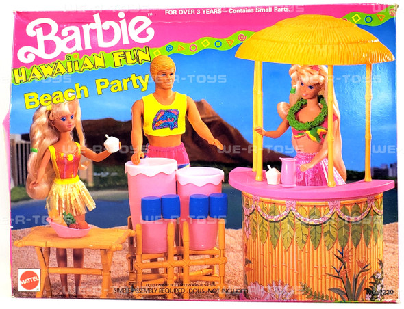 Barbie Hawaiian Fun Beach Party Playset 1990 Mattel No 7230 NEW