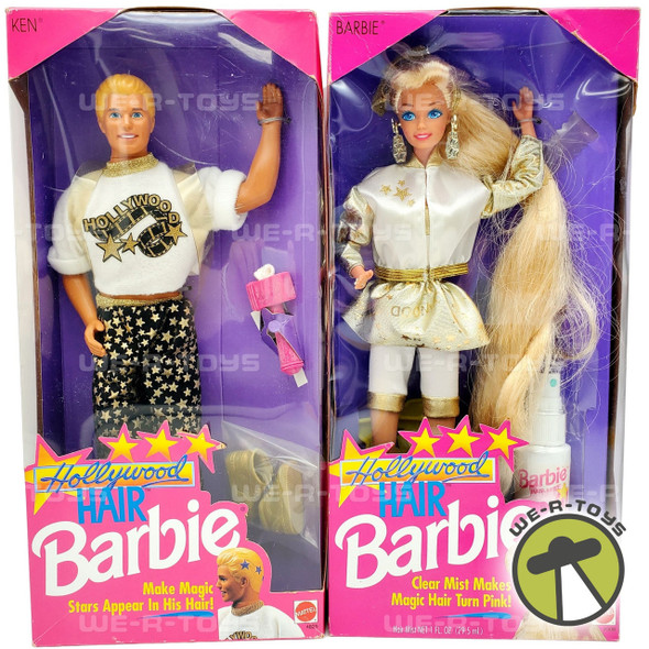 Barbie Hollywood Hair Barbie and Ken Set of 2 Dolls with Magic Hair Mattel 1992 NRFB