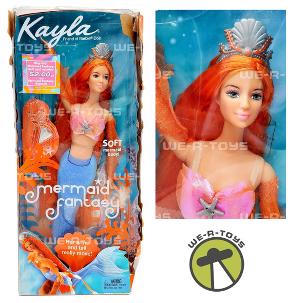 Barbie Mermaid Fantasy Kayla Orange Hair Friend of Barbie Doll 2002 Mattel NRFB