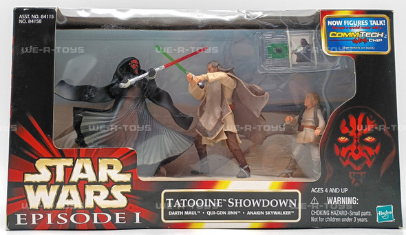 Star Wars Episode 1 Tatooine Showdown Darth Maul Qui-Gon & Anakin Figures NRFP