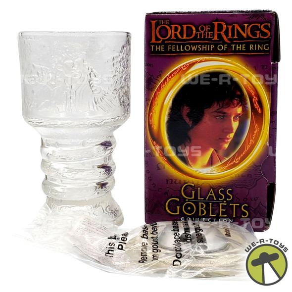  The Lord of the Rings Frodo the Hobbit Illuminated Glass Goblet 2001 NEW 