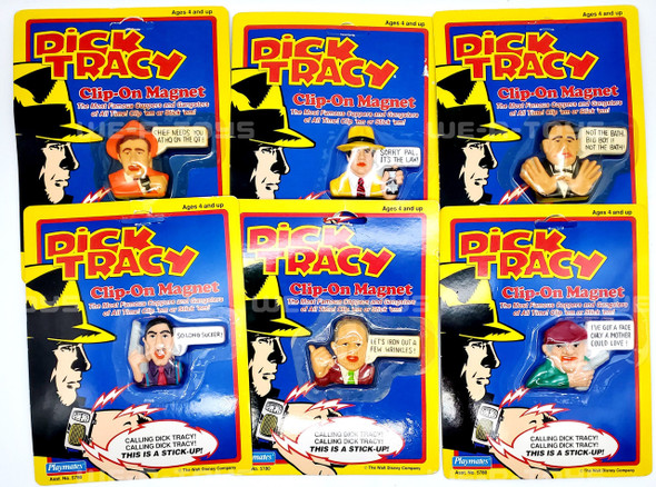 Dick Tracy Lot Set of 6 Clip on Magnet Coppers and Gangsters Playmates 1990 NRFP