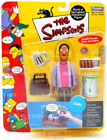 The Simpsons World Of Springfield Talking Carl Action Figure Playmates NRFP