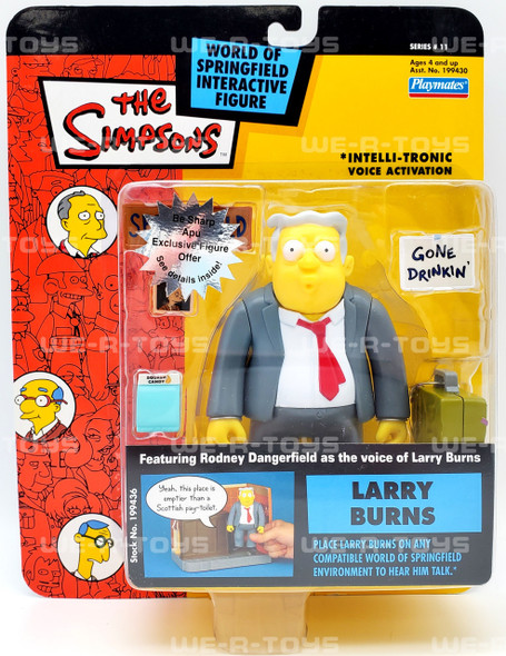 The Simpsons World Of Springfield Larry Burns Action Figure Playmates NRFP